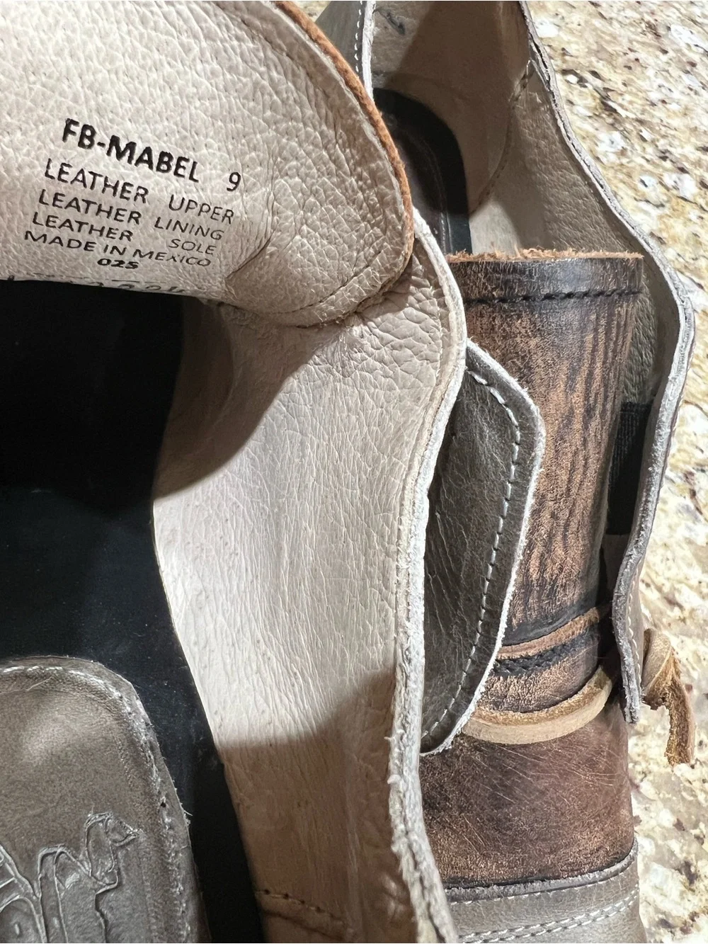 Freebird Mabel Leather Distressed Grey/Brown Western Slip-on Oxford Loafers 9